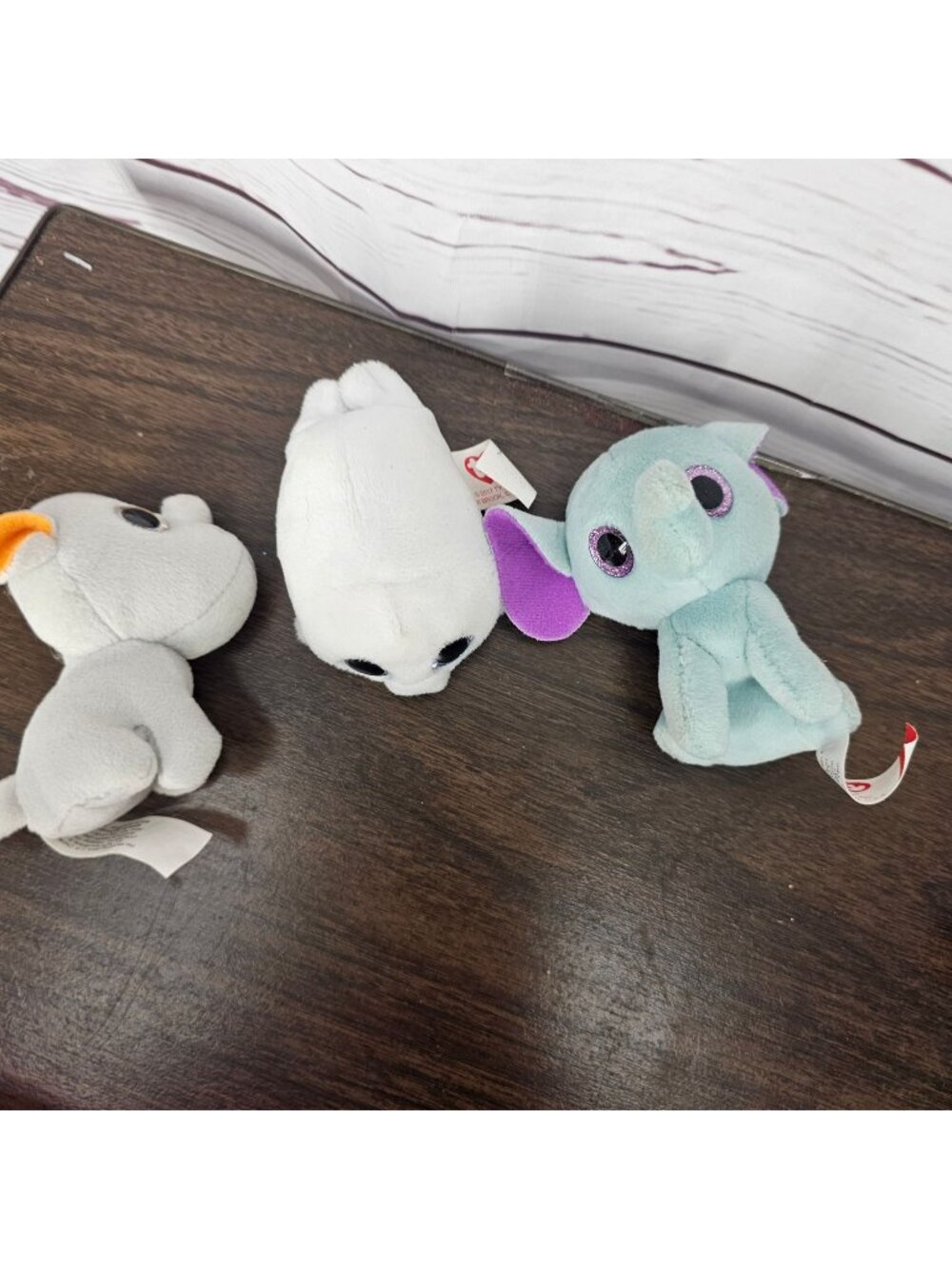 TY Beanie Babies Lot Of 3 Plush Toys Spike Elephant Seal Soft Stuffed Animals
